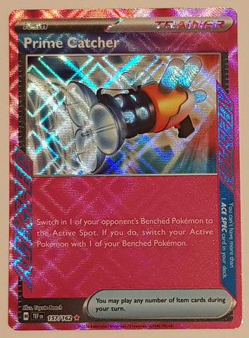 Pokemon Scarlet and Violet Temporal Forces Prime Catcher #157/162 Ace Spec Rare Holo Trading Card