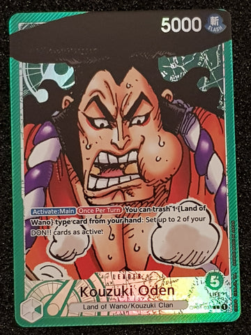 One Piece Card Game OP-01 Romance Dawn Kouzuki Oden #OP01-031 Alt Art Leader Foil Trading Card