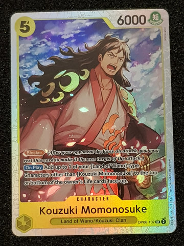 One Piece Card Game OP-06 Wings of the Captain Kouzuki Momonosuke #OP06-107 SR Foil Trading Card