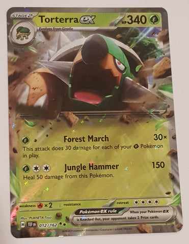Pokemon Scarlet and Violet Temporal Forces Torterra Ex #012/162 Rare Holo Trading Card