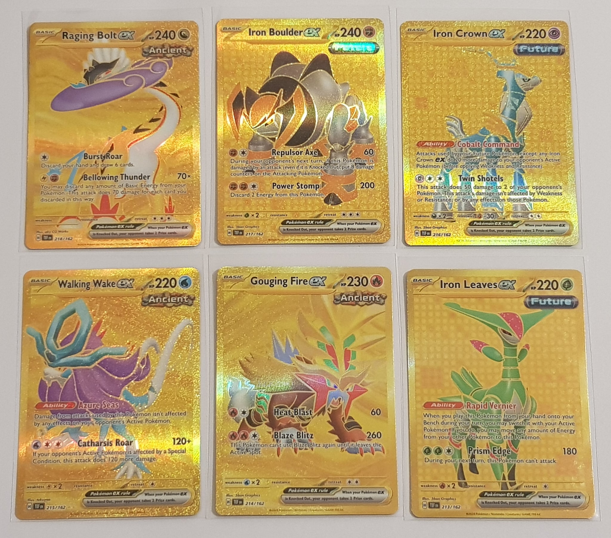 Pokemon Scarlet and Violet Temporal Forces Ex Gold Hyper Rare #213-218 Rotterdam Comics Pokemon Scarlet and Violet Temporal Forces Ex Gold Hyper Rare #213-218 Rotterdam Comics