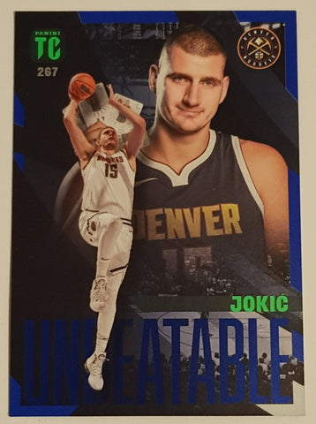 2023-24 Panini NBA Top Class Autographs Nikola Jokic Unbeatable #267 Blue Parallel Trading Card