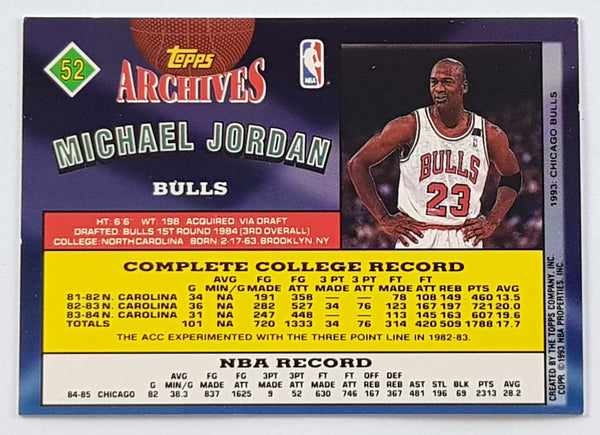 1993-94 Topps Archives NBA Basketball Michael Jordan #52 Trading Card