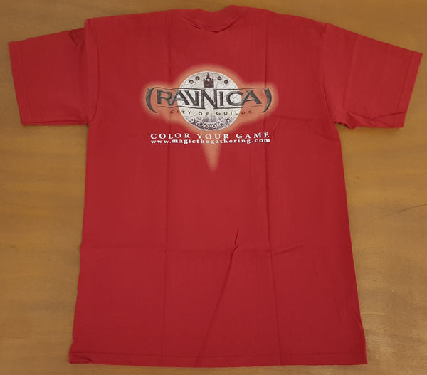 2005 Magic the Gathering Ravnica City of Guilds Prerelease T-shirt M/L/XL Burgundy (Vtg)