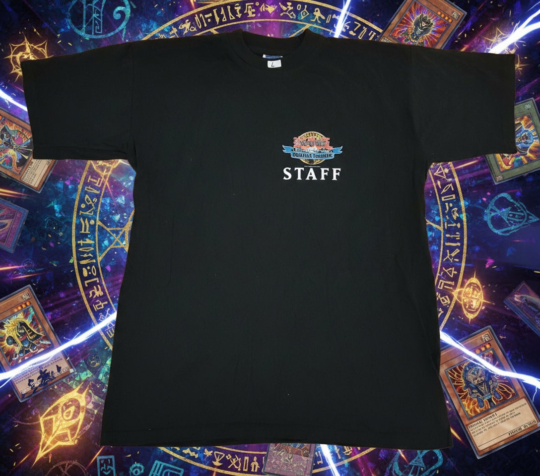 Yu-Gi-Oh! Trading Card Game Duelist League Staff T-Shirt L Schwarz (Vtg)