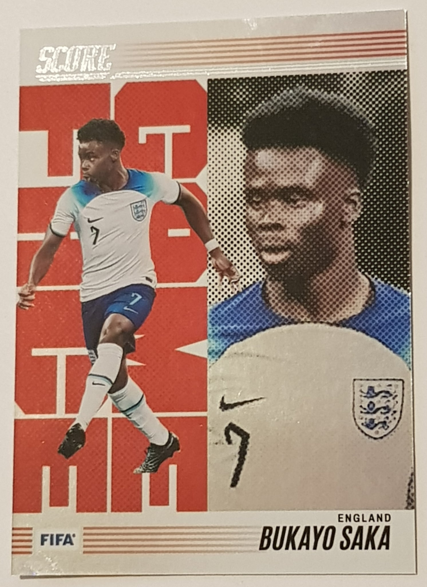 2022-23 Panini Score FIFA Bukayo Saka Game Face #5 Trading Card (Case Hit)