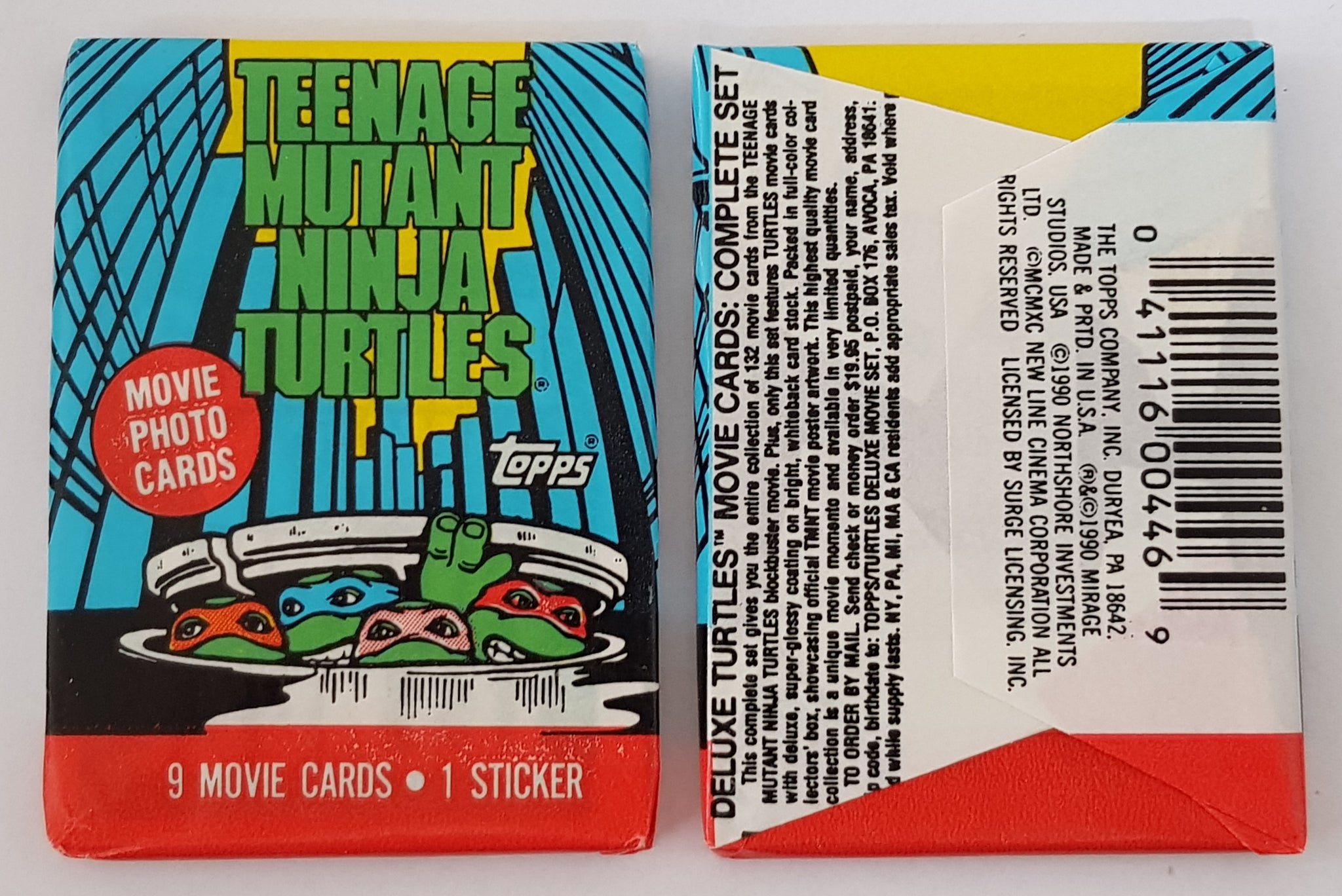 1990 Topps Teenage Mutant Ninja Turtles Movie Trading Cards Sealed