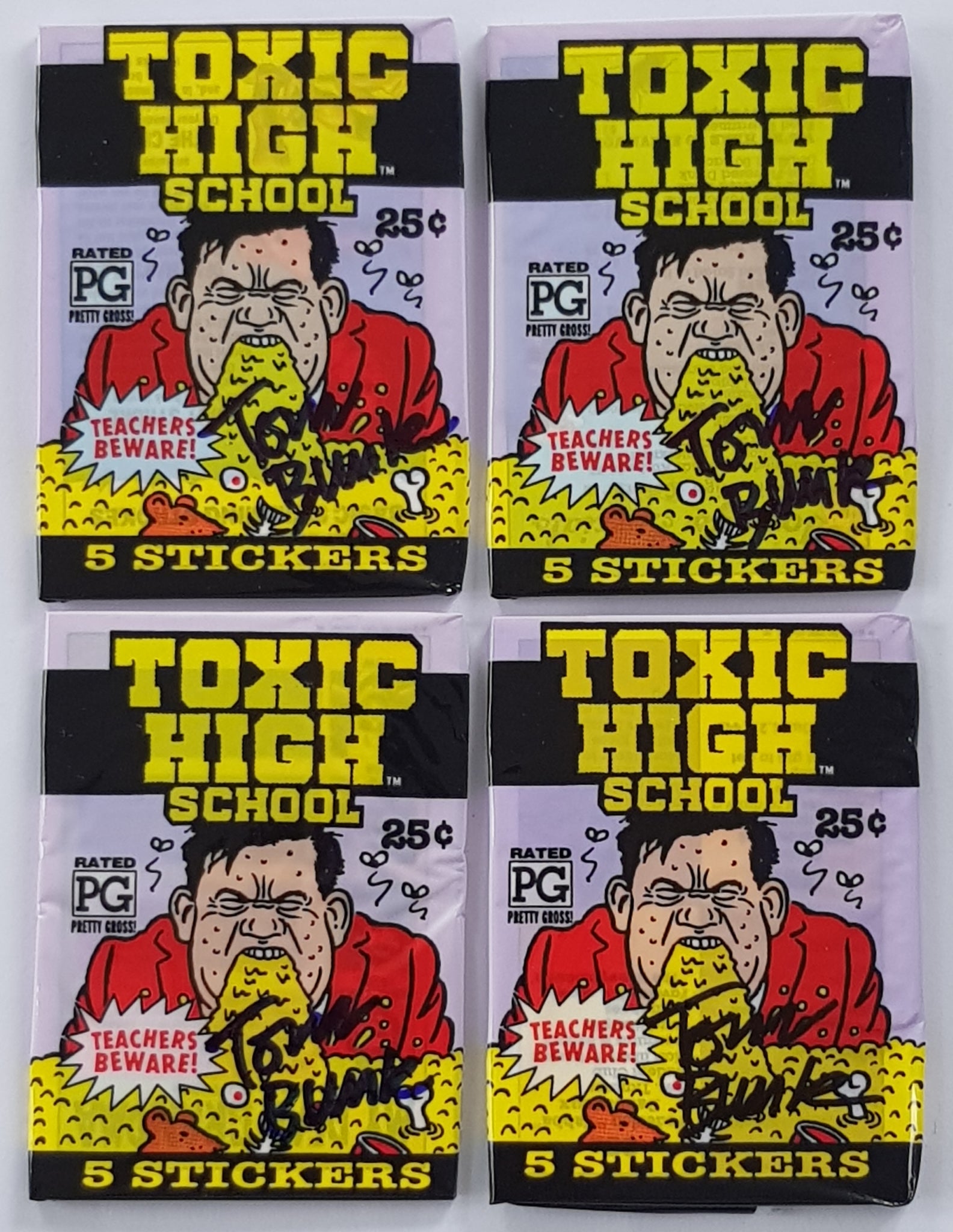 1991 Topps Toxic High School Sealed Wax Pack (Signed by Tom Bunk)