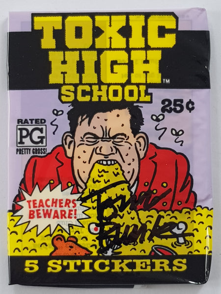 1991 Topps Toxic High School Sealed Wax Pack (Signed by Tom Bunk)