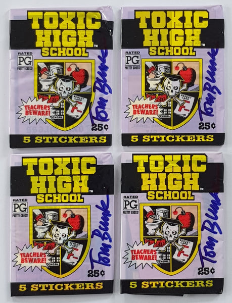 1991 Topps Toxic High School Sealed Wax Pack (Signed by Tom Bunk)