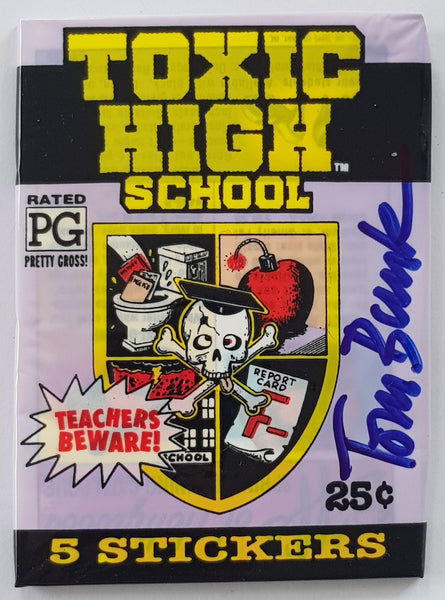 1991 Topps Toxic High School Sealed Wax Pack (Signed by Tom Bunk)