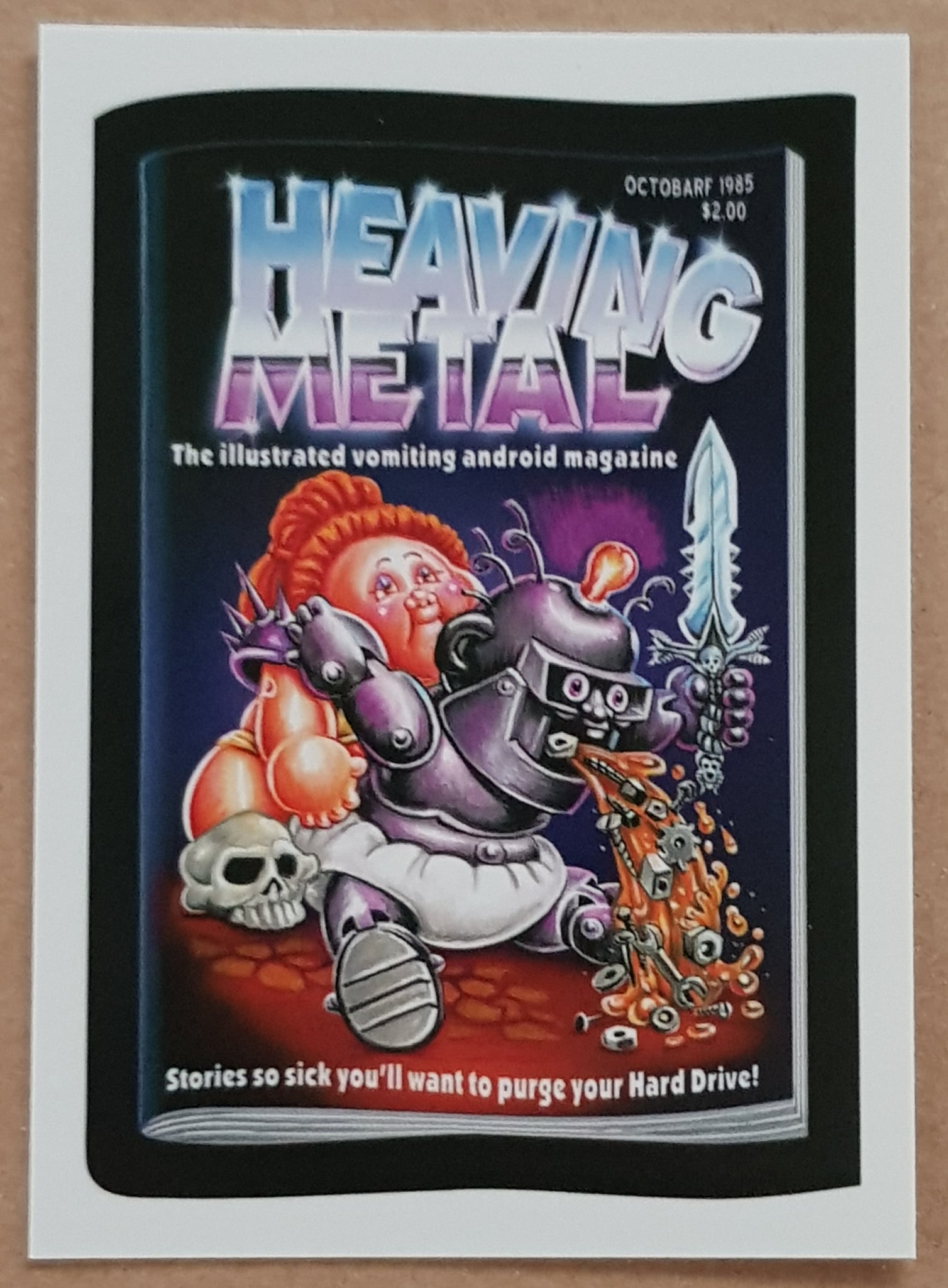 2022 Garbage Pail Kids Book Worms 'Wacky Package Prose' Heaving Metal #WP-2 Trading Card Insert