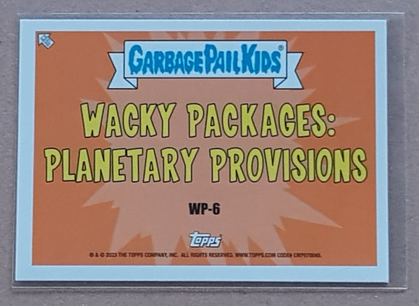 Garbage Pail Kids Intergoolactic Mayhem 'Wacky Packages Planetary Provisions' Space Ships Ahoy #WP-6 Insert Card