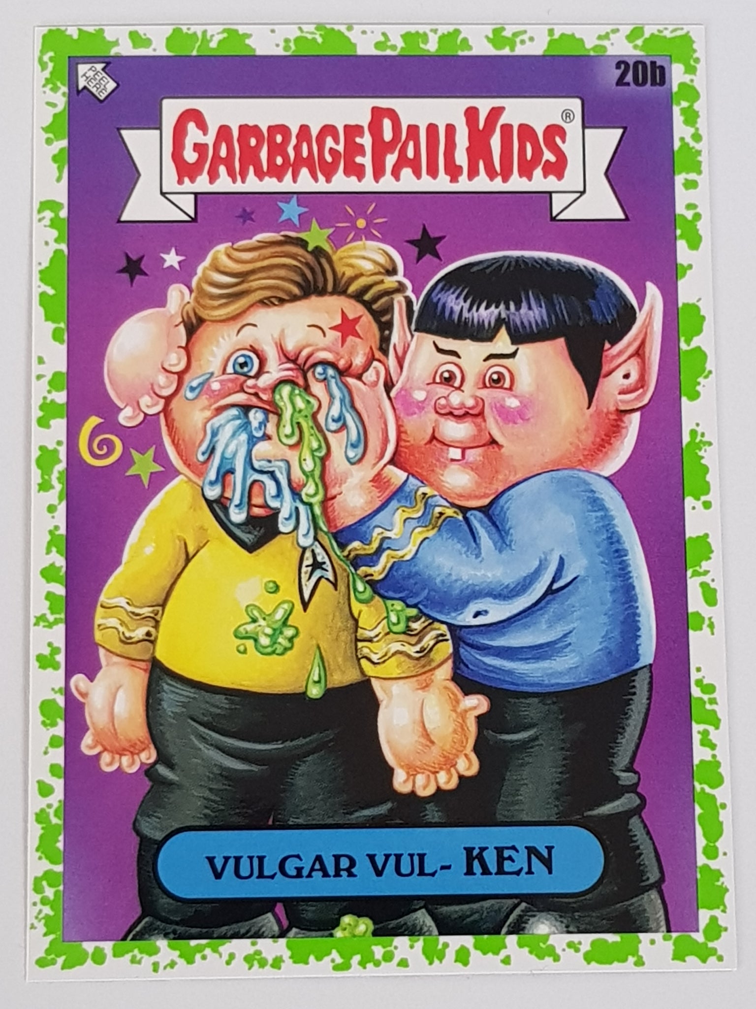 Garbage Pail Kids Intergoolactic Mayhem Vulgar Vul-Ken #20b Booger Green Parallel Trading Card