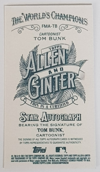 2020 Topps Allen & Ginter Tom Bunk Framed Mini Auto #FMA-TB Autograph Card