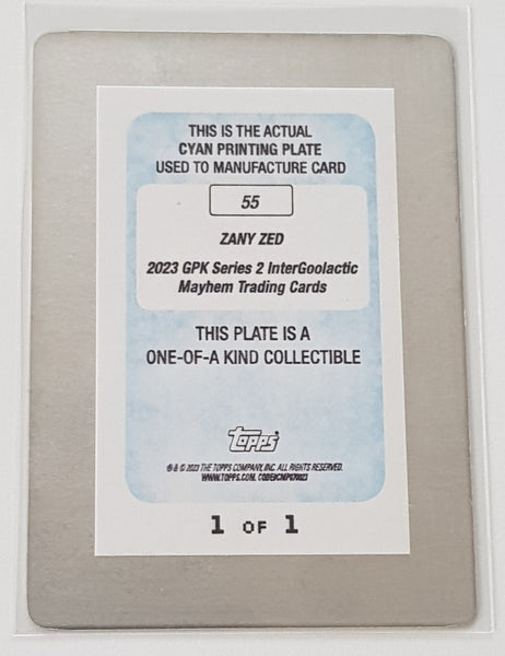 Garbage Pail Kids Intergoolactic Mayhem Zany Zed #55 Cyan Printing Plate 1/1 Trading Card