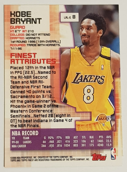2000-01 Topps Finest Kobe Bryant #8 Trading Card