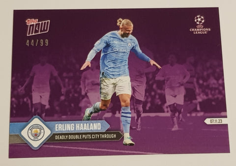 2023 Topps Now Champions League Erling Haaland #059 Purple Parallel /99 Trading Card