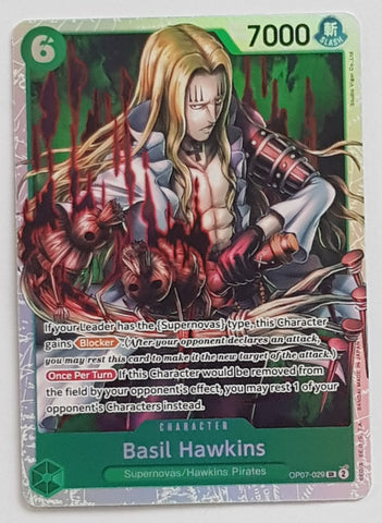 One Piece Card Game OP-07 500 Years in the Future Basil Hawkins #OP07-029 SR Foil Trading Card