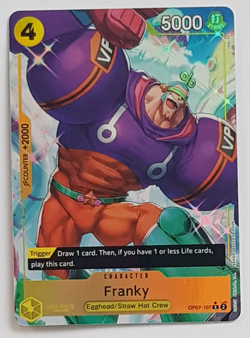 One Piece Card Game OP-07 500 Years in the Future Franky #OP07-107 R Alt Art Foil Trading Card