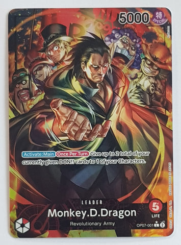 One Piece Card Game OP-07 500 Years in the Future Monkey D. Dragon #OP07-001 Leader Alt Art Foil Trading Card