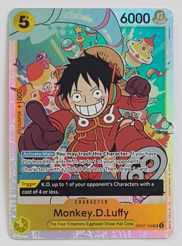 One Piece Card Game OP-07 500 Years in the Future Monkey D. Luffy #OP07-109 SR Foil Trading Card