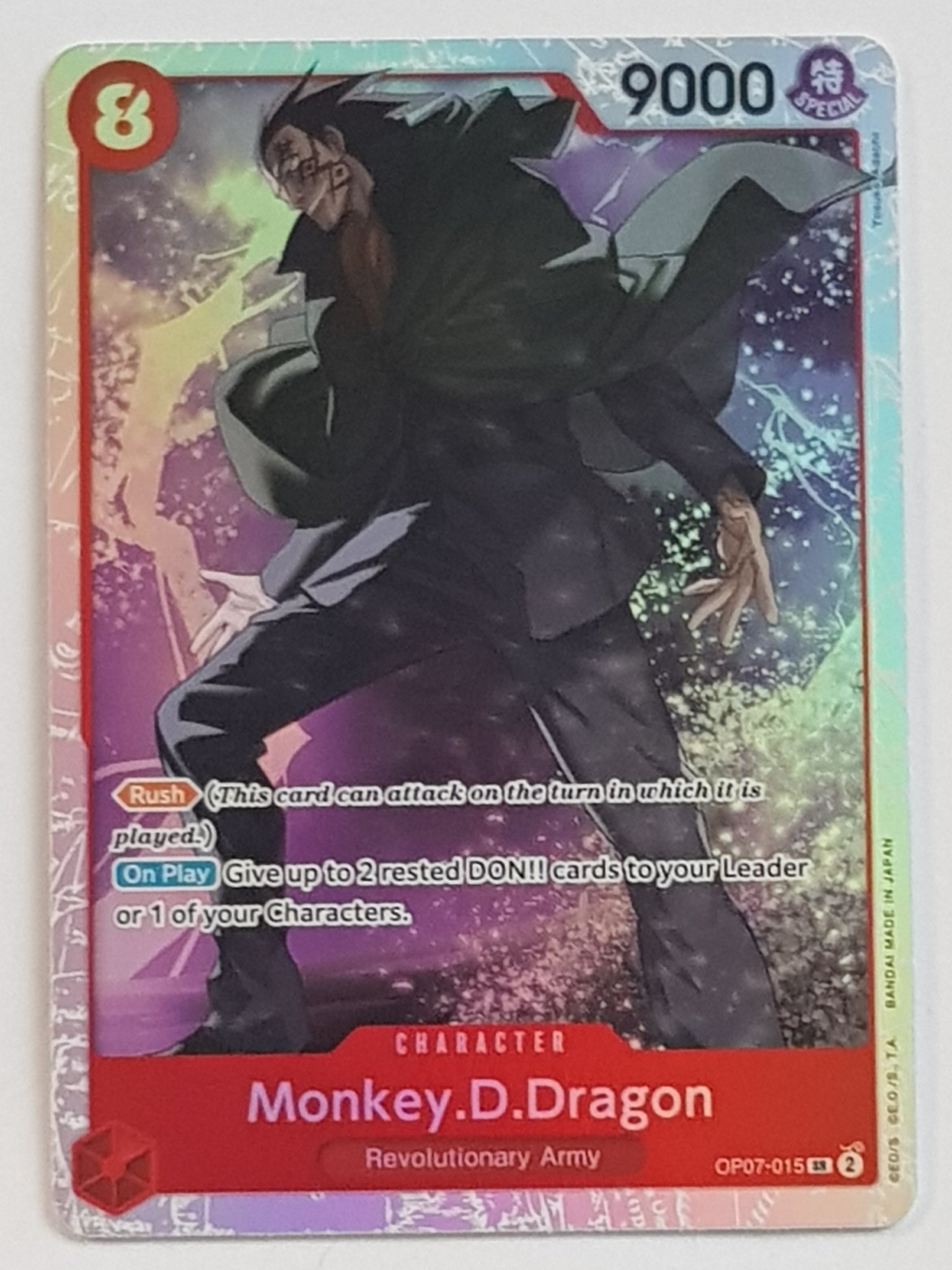 One Piece Card Game OP-07 500 Years in the Future Monkey D. Dragon #OP07-015 SR Foil Trading Card One Piece Card Game OP-07 500 Years in the Future Monkey D. Dragon #OP07-015 SR Foil Trading Card