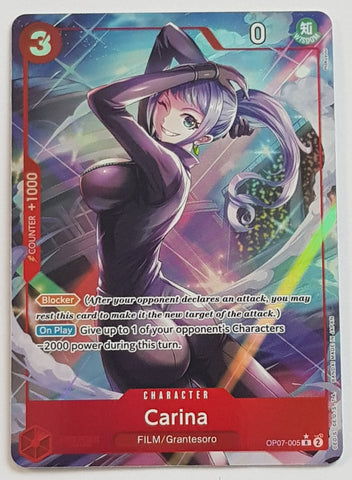 One Piece Card Game OP-07 500 Years in the Future Carina #OP07-005 SR Alt Art Foil Trading Card