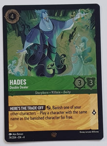 Disney Lorcana Ursula's Return Hades Double Dealer #74/204 Legendary Rare Foil Trading Card