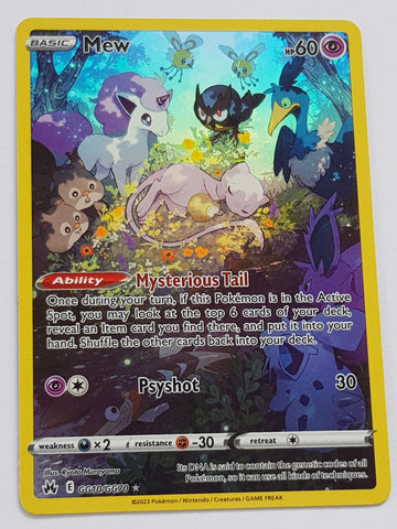 Pokemon Sword and Shield Crown Zenith Mew #GG10/GG70 Holo Trading Card