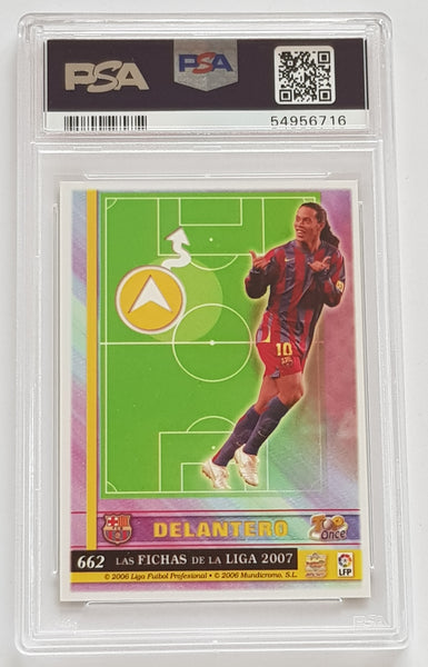 2006-07 Mundicromo Las Fichas de La Liga Top 7 Ronaldinho #662 PSA 8 Foil Trading Card