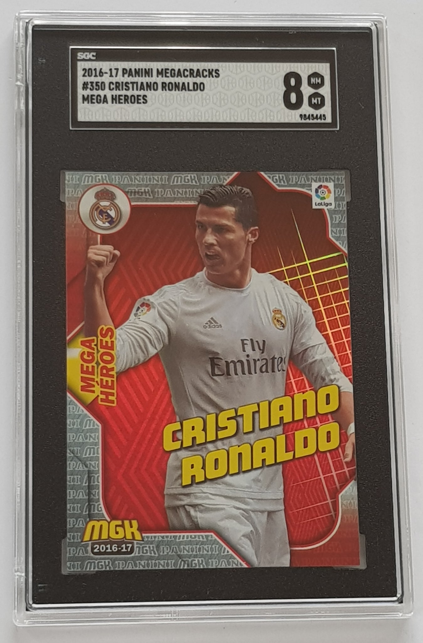 2016-17 Panini MegaCracks Mega Heroes Cristiano Ronaldo #350 SGC 8 Foil Trading Card