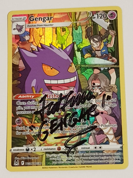 Pokemon Sword and Shield Lost Origin Gengar Trainer Gallery #TG06/TG30 Holo Trading Card (Signed by Ted Lewis)