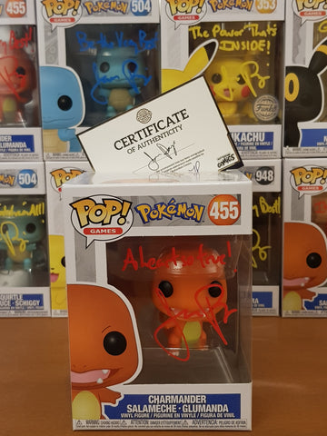 Funko Pop! Pokemon Charmander #455 Vinyl Figure (Signed by Jason Paige)