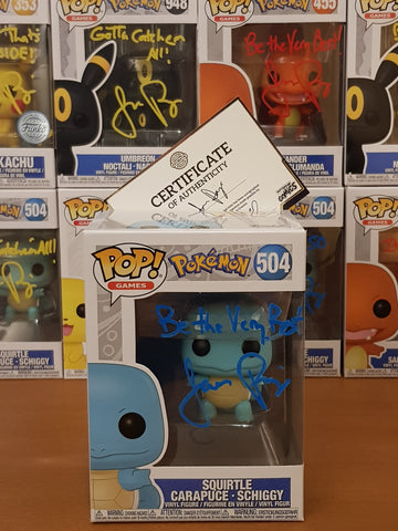 Funko Pop! Pokemon Squirtle #504 Vinyl Figure (Signed by Jason Paige)