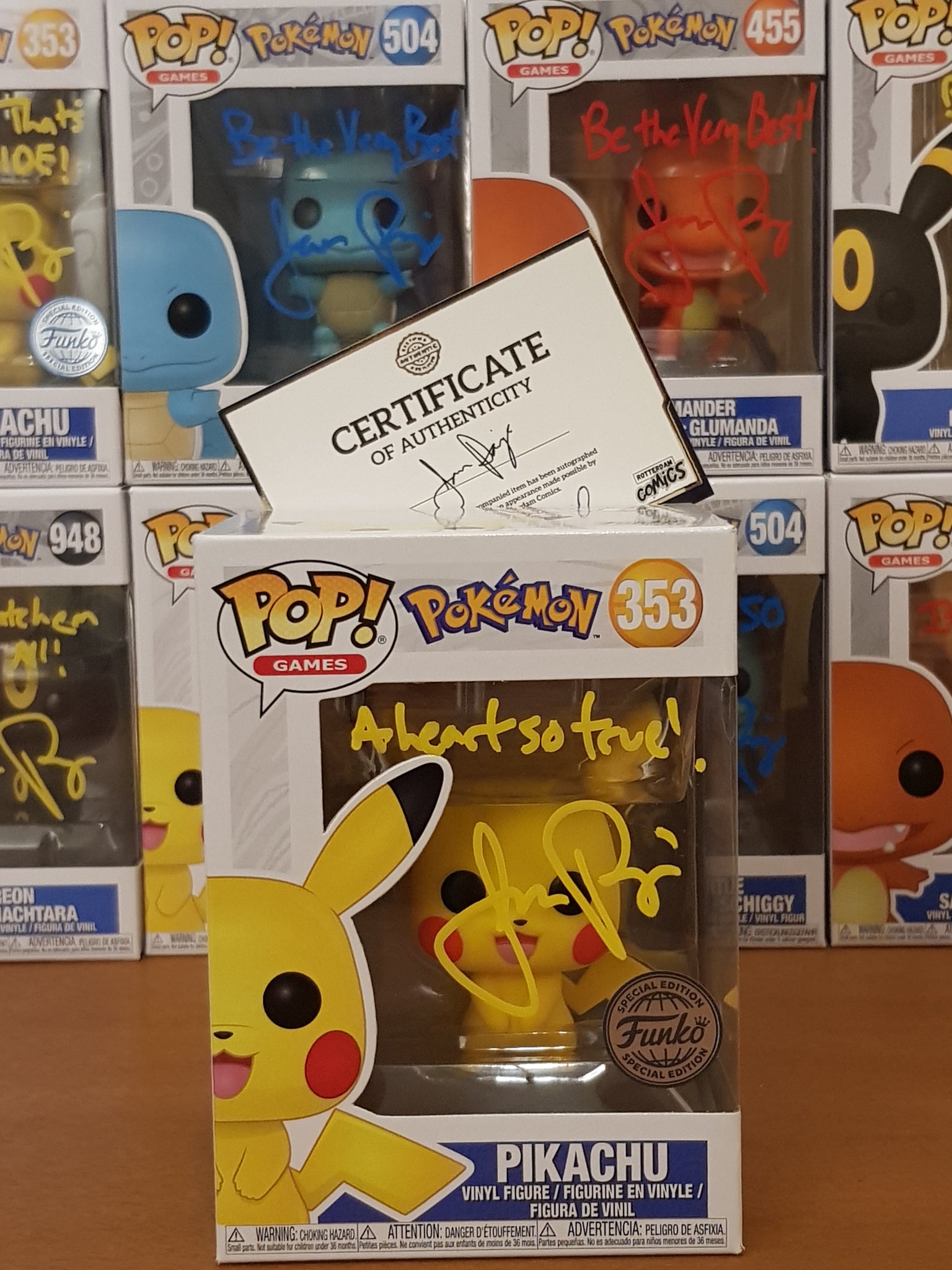 Funko Pop! Pokemon Pikachu #353 Special Edition Vinyl Figure (Signed by Jason Paige)