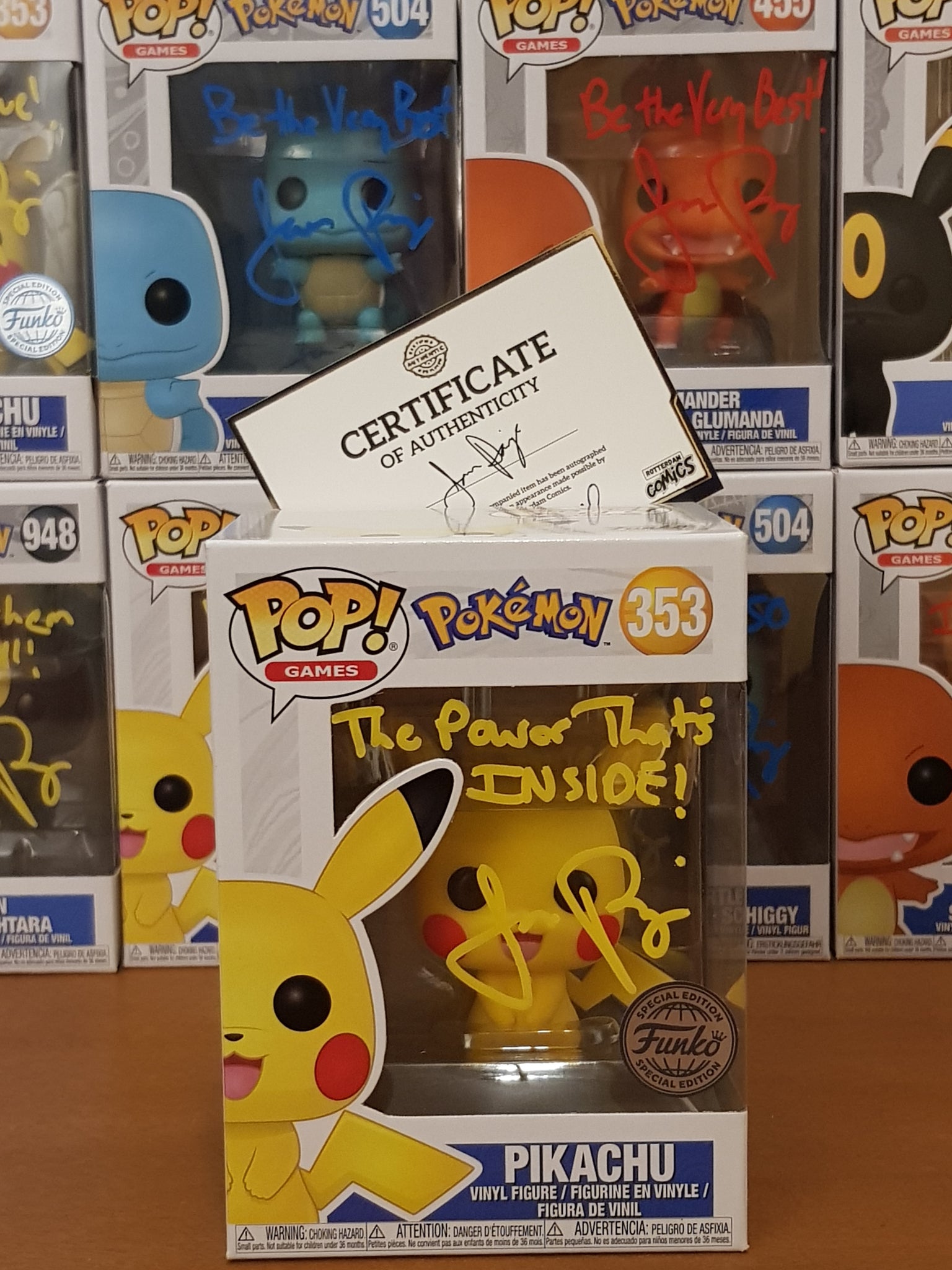 Funko Pop! Pokemon Pikachu #353 Special Edition Vinyl Figure (Signed by Jason Paige)