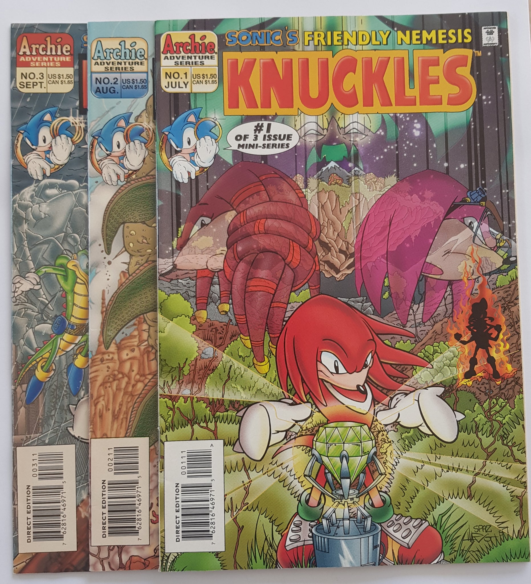 Sonic's Friendly Nemesis Knuckles #1-3 VF/NM Complete Set