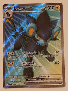 Pokemon Scarlet and Violet Twilight Masquerade Luxray Ex #195/167 Full Art Ultra Rare Holo Trading Card