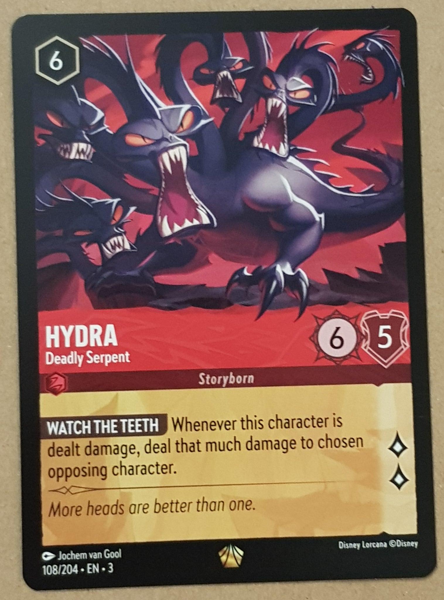 Disney Lorcana Into the Inklands Hydra Deadly Serpent #108/204 Legendary Rare Trading Card