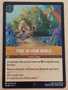 Disney Lorcana the First Chapter Part of Your World #30/204 Rare Foil Trading Card