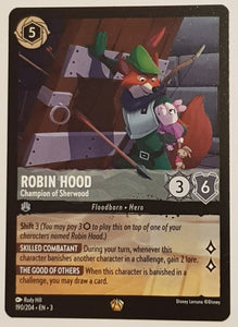 Disney Lorcana Into the Inklands Robin Hood Champion of Sherwood #190/204 Legendary Rare Trading Card