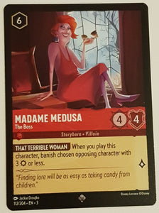 Disney Lorcana Into the Inklands Madame Medusa The Boss #112/204 Super Rare Trading Card