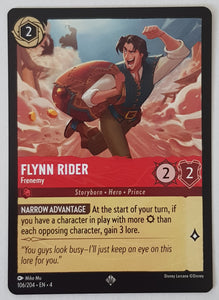 flynn rider lorcana card Disney Lorcana Ursula's Return Flynn Rider Frenemy #106/204 Super Rare – Rotterdam Comics