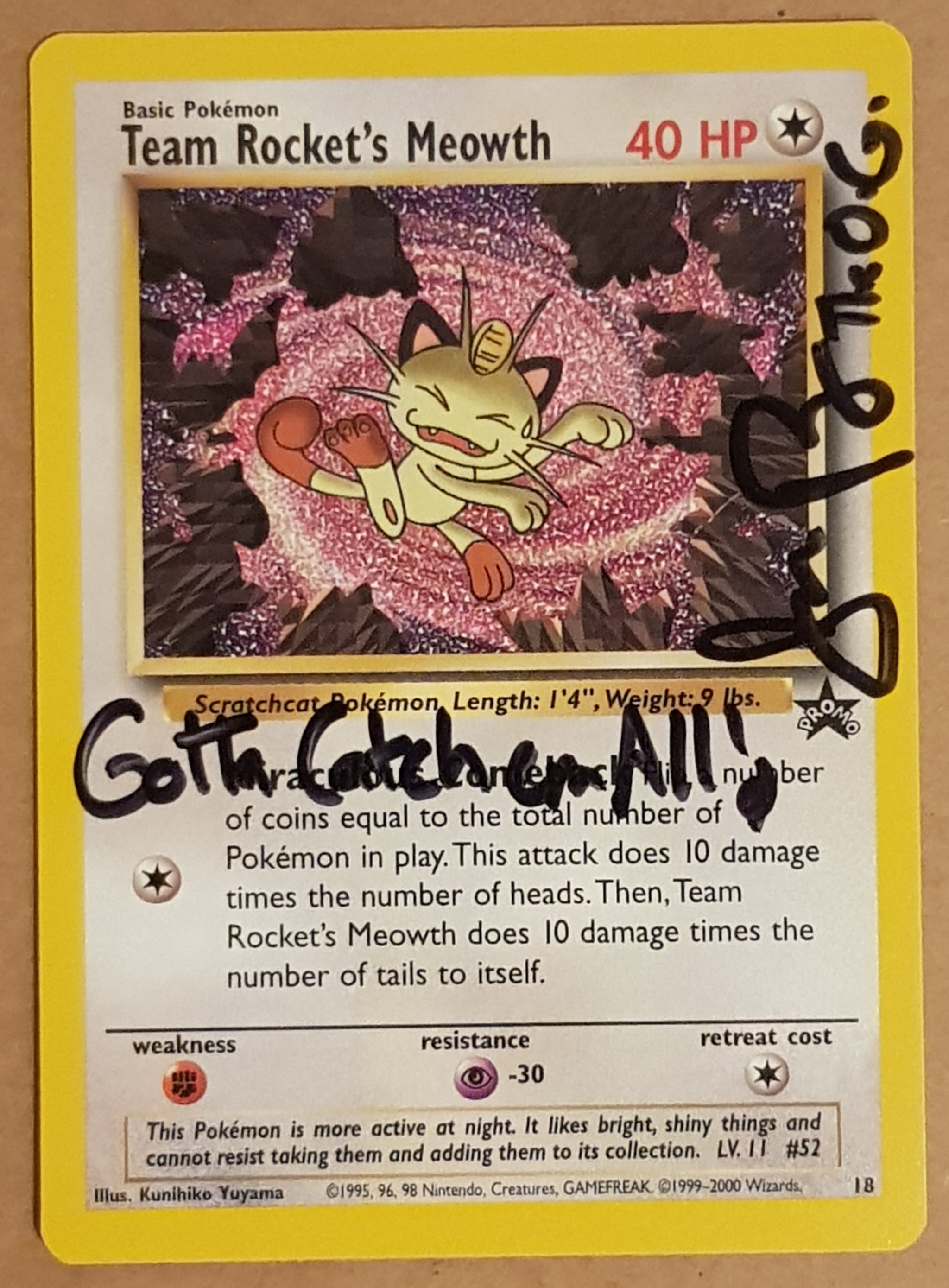 Pokemon Team Rocket's Meowth Black Star Promo #18 Trading Card (Signed –  Rotterdam Comics