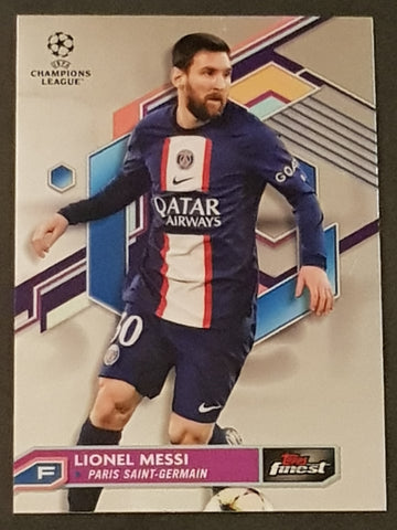 2022-23 Topps Finest UEFA Champions League Lionel Messi #30 Base Trading Card