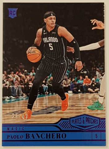 2022-23 Panini Chronicles Plates and Patches Basketball Paolo Banchero #301 Purple Parallel /49 Rookie Card