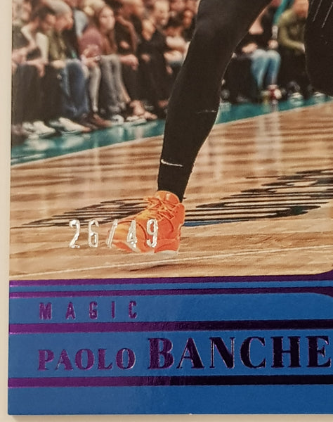 2022-23 Panini Chronicles Plates and Patches Basketball Paolo Banchero #301 Purple Parallel /49 Rookie Card