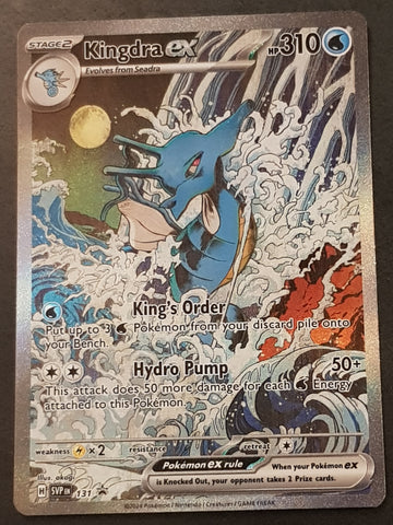 Pokemon Scarlet and Violet Shrouded Fable Kingdra Ex #SVP131 Special Illustration Collection Black Star Promo Holo Trading Card