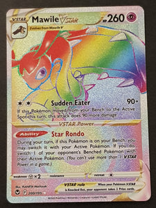 Pokemon Sword and Shield Silver Tempest Mawile Vstar #200/195 Secret Rare Rainbow Holo Trading Card